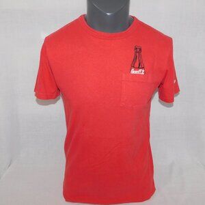 American Eagle x Coca Cola Mens S Red Embroidered Coke Bottle in Pocket T Shirt